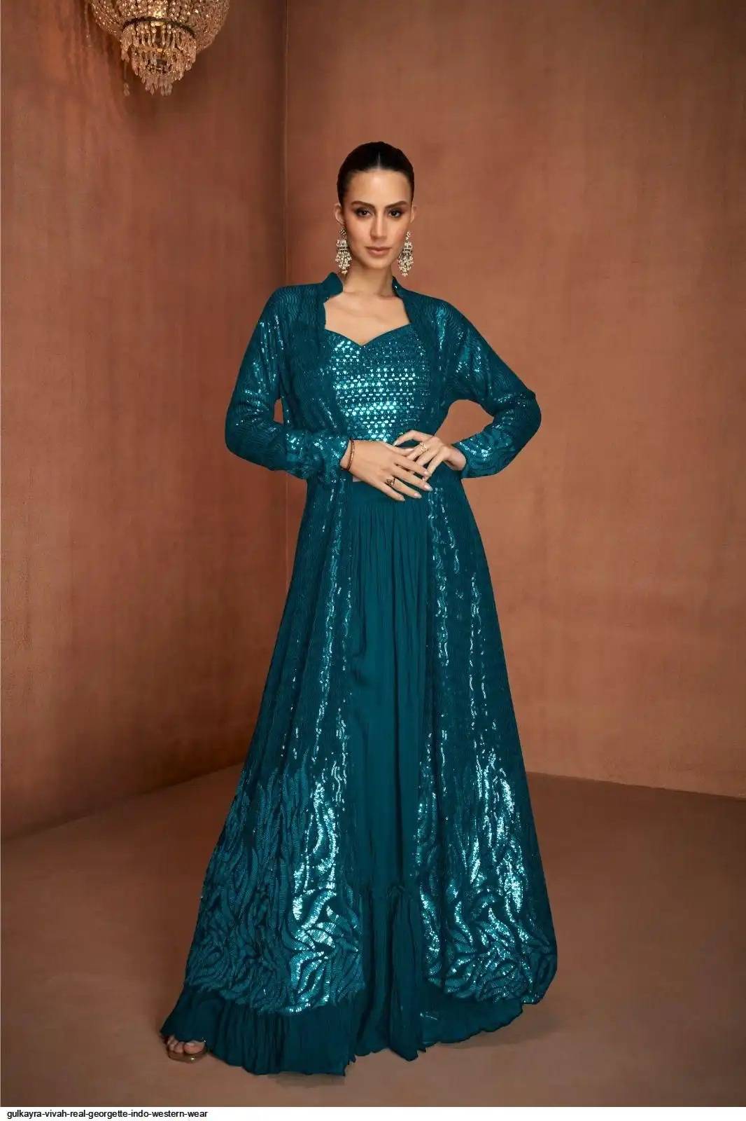 VIVAH BY GULKAYRA 7579 Series Designer Festive Suits Collection Beautiful Stylish Fancy Colorful Party Wear & Occasional Wear Real Georgette Dresses At Wholesale Price